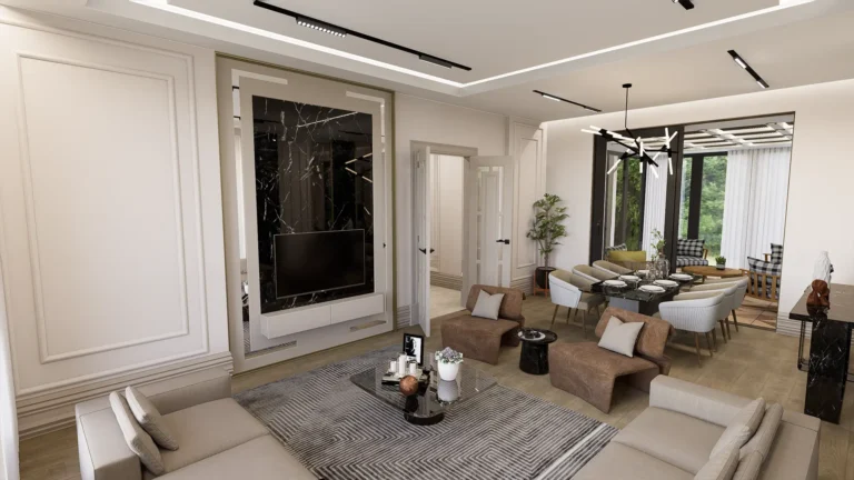 Vadi Villa - İç Mekan Render - Salon 3