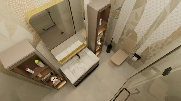 Vadi Villa - İç Mekan Render - Zemin Kat Genel Banyo 2